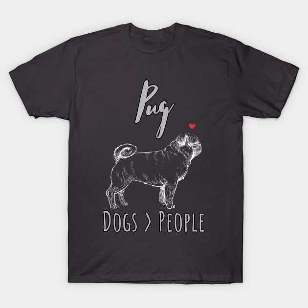 Pug - Dogs > People T-Shirt by JKA